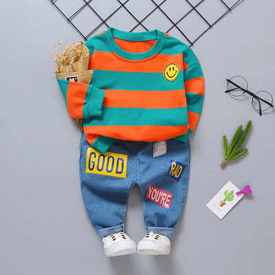 Autumn Baby Boy Girl 2pcs Sets Striped Print Long Sleeve Sweatshirt Blouse Letters Trousers Casual Outfits Clothes
Autumn Baby Boy Girl 2pcs Sets Striped Print Long Sleeve Sweatshirt Blouse Letters Trousers Casual Outfits Clothes