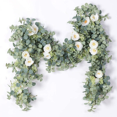 12PCS 2 Colors 18M Artificial Eucalyptus Garland with Champagne Roses Greenery Garland Eucalyptus Leaves
12PCS 2 Colors 18M Artificial Eucalyptus Garland with Champagne Roses Greenery Garland Eucalyptus Leaves