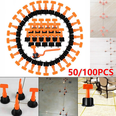 50100Pcs Alignment Tile Leveling System Flat Ceramic Leveler Floor Wall Construction Tools Locator Plastic with Wrench
50100Pcs Alignment Tile Leveling System Flat Ceramic Leveler Floor Wall Construction Tools Locator Plastic with Wrench