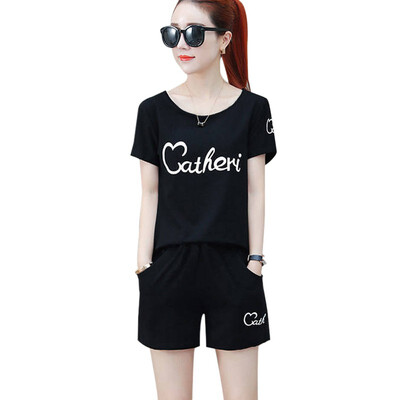 Womens Summer Sets Fashion Letter Printed Sleeve T Shirt Pockets Shorts Loose Korean Female Casual Two Piece Sets
Womens Summer Sets Fashion Letter Printed Sleeve T Shirt Pockets Shorts Loose Korean Female Casual Two Piece Sets