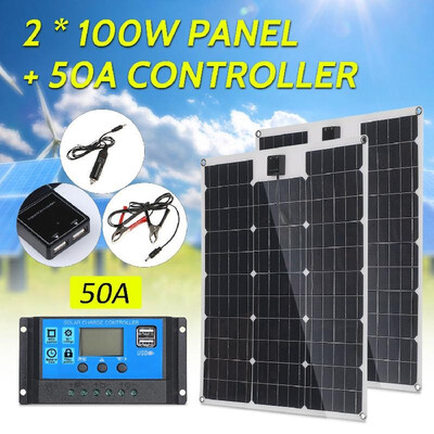 2 PACK 100W DC 5V18V Flexible Solar Panel with 2 USB Interface & Car Charge 1020304050A Solar Charge Controller Off-grid Batt
2 PACK 100W DC 5V18V Flexible Solar Panel with 2 USB Interface & Car Charge 1020304050A Solar Charge Controller Off-grid Batt