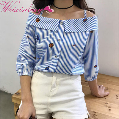autumn fashion new blouse new word spread word long-sleeved shirt striped print embroidered shoulder slash neck blouse
autumn fashion new blouse new word spread word long-sleeved shirt striped print embroidered shoulder slash neck blouse