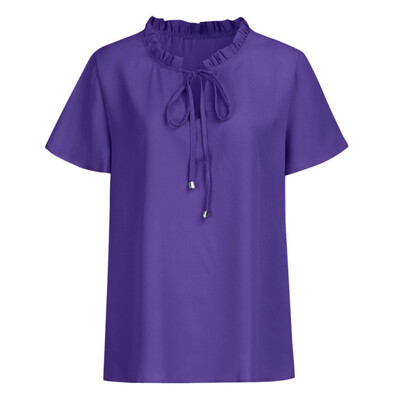 Women Chiffon Blouse Short Sleeve Tops Stand Collar Bow Elegant Ladies Formal Office Blouse Plus Size Chiffon Shirt clothing
Women Chiffon Blouse Short Sleeve Tops Stand Collar Bow Elegant Ladies Formal Office Blouse Plus Size Chiffon Shirt clothing