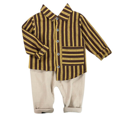 Autumn Children Baby Boys Casual Long Sleeve Striped Print Blouse Tops Solid Color Trouser 2pcs Kids Costume Set
Autumn Children Baby Boys Casual Long Sleeve Striped Print Blouse Tops Solid Color Trouser 2pcs Kids Costume Set