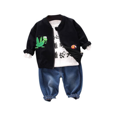Spring Autumn Casual Baby Cartoon Printing Long Sleeve Top And Outerwear And Trousers Kids Three-piece Outfit Set 
Spring Autumn Casual Baby Cartoon Printing Long Sleeve Top And Outerwear And Trousers Kids Three-piece Outfit Set
