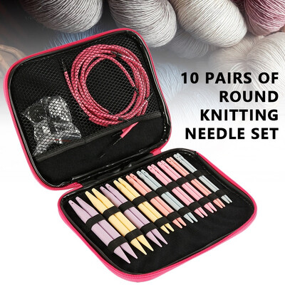 10 Pairs Interchangeable Circular Knitting Needles Aluminum Head Crochet Hooks Set Knitting Tool DIY Sewing Accessories
10 Pairs Interchangeable Circular Knitting Needles Aluminum Head Crochet Hooks Set Knitting Tool DIY Sewing Accessories