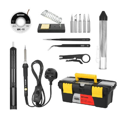 Meterk 14 in 1 Soldering Iron Kit 60W Adjustable Temperature Welding Soldering Iron with ONOFF Switch 5pcs Soldering Tips Solder
Meterk 14 in 1 Soldering Iron Kit 60W Adjustable Temperature Welding Soldering Iron with ONOFF Switch 5pcs Soldering Tips Solder