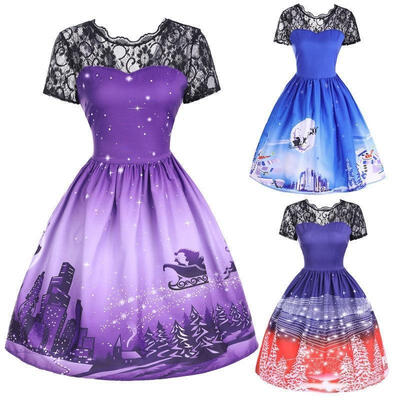 Women Swing Dress Santa Claus Deer Christmas Print Vintage Cocktail Party Dress Xmas Gift
Women Swing Dress Santa Claus Deer Christmas Print Vintage Cocktail Party Dress Xmas Gift