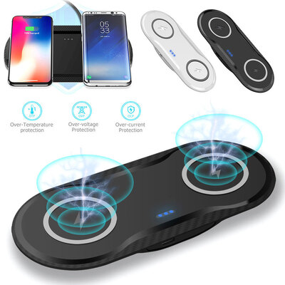Wireless Smart 5w 10w Dual Charging for IPhone 11 XR X AirPods Fast Charging Dock Station for Samsung S10 S9 Note 9
Wireless Smart 5w 10w Dual Charging for IPhone 11 XR X AirPods Fast Charging Dock Station for Samsung S10 S9 Note 9