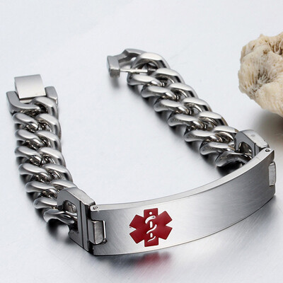 Unisex Men Women Titanium Steel Diabetes Medical Alert Id Bracelets Bangles Link Chain Charm Bracelets
Unisex Men Women Titanium Steel Diabetes Medical Alert Id Bracelets Bangles Link Chain Charm Bracelets
