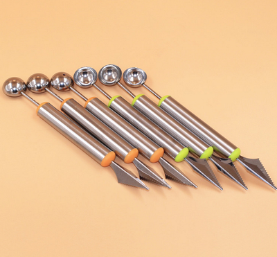 Fruit carving knife stainless steel fruit digging ball device multifunctional watermelon digging ball spoon kitchen gadget 
Fruit carving knife stainless steel fruit digging ball device multifunctional watermelon digging ball spoon kitchen gadget
