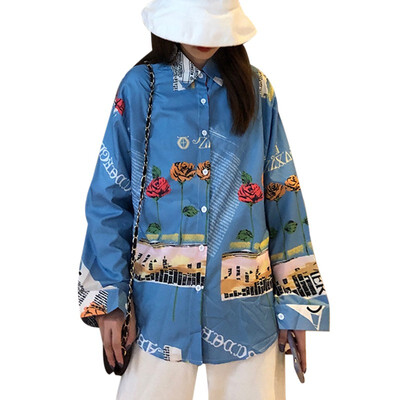 Fashion Women\s Print Shirt Lapel Long-sleeved Blouses Casual Loose Cardigan Blouse Tops
Fashion Women\s Print Shirt Lapel Long-sleeved Blouses Casual Loose Cardigan Blouse Tops