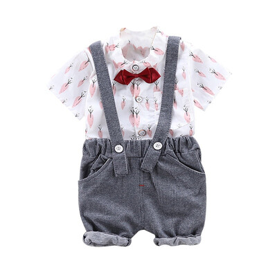 Summer Kid Clothes for Boys Short Sleeve Floral Print Tops T-shirtStrap Shorts Suspenders Fashion Outfits Sets
Summer Kid Clothes for Boys Short Sleeve Floral Print Tops T-shirtStrap Shorts Suspenders Fashion Outfits Sets