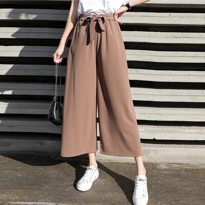 Pants Women Casual Office Lady Loose Chiffon Wide Leg Pants Elastic High Waist Trousers Women Solid Pants pantalones mujer
Pants Women Casual Office Lady Loose Chiffon Wide Leg Pants Elastic High Waist Trousers Women Solid Pants pantalones mujer
