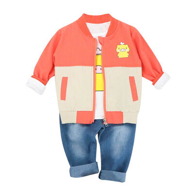 3Pcs Autumn Baby Boy Girl Long Sleeve Cartoon T-shirt Zipper Sweatshirt Denim Trousers Casual Outfits Baby Clothes Set 
3Pcs Autumn Baby Boy Girl Long Sleeve Cartoon T-shirt Zipper Sweatshirt Denim Trousers Casual Outfits Baby Clothes Set