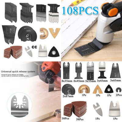 108Pcs Power Oscillating Tool Blades Universal Saw Blades Multifunctional Woodworking Cutting&Polishing Set
108Pcs Power Oscillating Tool Blades Universal Saw Blades Multifunctional Woodworking Cutting&Polishing Set