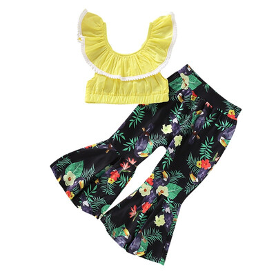 2PcsSet Summer Baby Girls Casual Off-shoulder Flare Sleeve T-shirt TopsFloral Pants Suits Costume Set
2PcsSet Summer Baby Girls Casual Off-shoulder Flare Sleeve T-shirt TopsFloral Pants Suits Costume Set