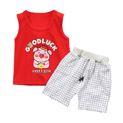Baby Clothes Summer Baby Boys Girls Sleeveless Cartoon Letter Print Tops Blouse VestPlaid Shorts Casual Outfits Set Boy Clothes
Baby Clothes Summer Baby Boys Girls Sleeveless Cartoon Letter Print Tops Blouse VestPlaid Shorts Casual Outfits Set Boy Clothes