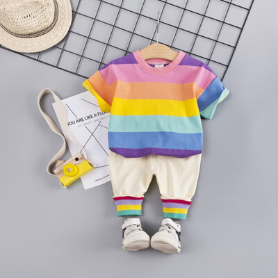 2PcsSet Summer Children Baby Boys Casual Short Sleeve Rainbow Print T-shirt TopsShorts Suits Costume Set
2PcsSet Summer Children Baby Boys Casual Short Sleeve Rainbow Print T-shirt TopsShorts Suits Costume Set