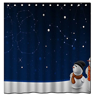 Gobestart Custom Merry Christmas Fabric Waterproof Bathroom Shower Curtain 65x 72