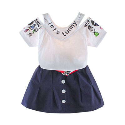 Summer Baby Girls Clothes Casual Cartoon Letter Print Tops T shirtShort Skirts Suits kid clothes Set
Summer Baby Girls Clothes Casual Cartoon Letter Print Tops T shirtShort Skirts Suits kid clothes Set