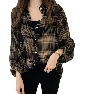 2019 Autumn Chic Plaid Shirts Women Batwing Sleeve Chiffon Blouses Casual Chemise Femme Tops Plus Size Tartan Blusas Mujer -4XL
2019 Autumn Chic Plaid Shirts Women Batwing Sleeve Chiffon Blouses Casual Chemise Femme Tops Plus Size Tartan Blusas Mujer -4XL