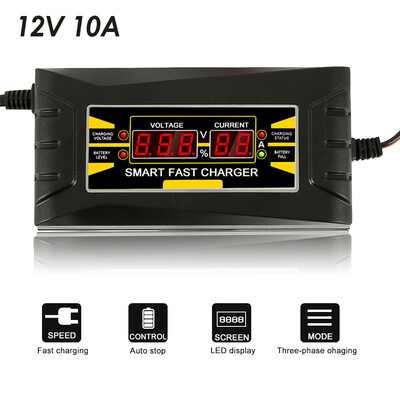 12V 10A Full Automatic Car Battery Charger Lead AcidGEL Battery Charger LCD Display EU Plug Smart Fast Battery Charger
12V 10A Full Automatic Car Battery Charger Lead AcidGEL Battery Charger LCD Display EU Plug Smart Fast Battery Charger