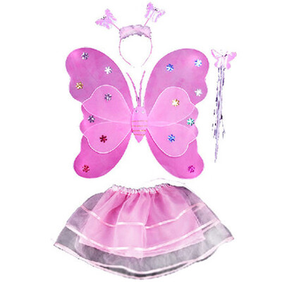 4Pcs Fairy Princess Kids Costume Sets Butterfly Wings Wand Headband Tutu Skirt Photography Props
4Pcs Fairy Princess Kids Costume Sets Butterfly Wings Wand Headband Tutu Skirt Photography Props