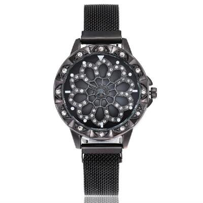 Fashionable Crystal Women Watch Flower Dial Face Maganet Watch Wristwatch with Weave Knitted Strap Band
Fashionable Crystal Women Watch Flower Dial Face Maganet Watch Wristwatch with Weave Knitted Strap Band