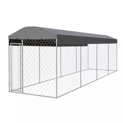 Outdoor Dog Kennel with Roof 25x6