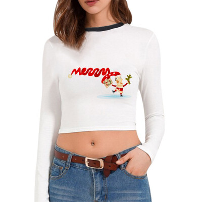 Christmas T-shirt Santa Claus Christmas Tree Print Multiple Choices Long-Sleeve Cropped tshirt New Hot Women Clothes
Christmas T-shirt Santa Claus Christmas Tree Print Multiple Choices Long-Sleeve Cropped tshirt New Hot Women Clothes