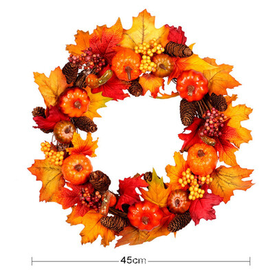Natural Artificial Flower Wreath Pumpkin Wreath 45cm Halloween Round Wreath For The Front Door Home Halloween Decoration
Natural Artificial Flower Wreath Pumpkin Wreath 45cm Halloween Round Wreath For The Front Door Home Halloween Decoration