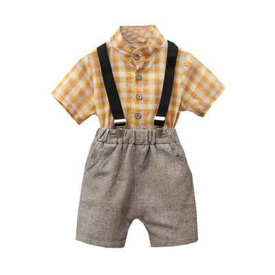 kid clothes Summer boys clothes Short Sleeve Plaid Print Tops T-shirtStrap Shorts Suspenders Fashion Clothing Sets
kid clothes Summer boys clothes Short Sleeve Plaid Print Tops T-shirtStrap Shorts Suspenders Fashion Clothing Sets