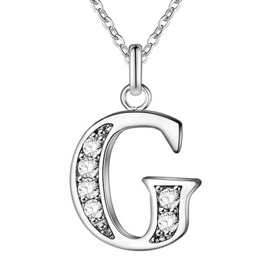 Fashion Crystal 925 Silver Plated Alphabet Initial Letter A to Z Pendant Necklace 
Fashion Crystal 925 Silver Plated Alphabet Initial Letter A to Z Pendant Necklace