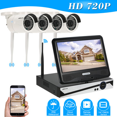 KKmoon 4 Channel Wireless WiFi NVR CCTV System Kit 101LCD Screen Monitor 4pcs HD 720P WiFi Outdoor Weatherproof Bullet IP Came
KKmoon 4 Channel Wireless WiFi NVR CCTV System Kit 101LCD Screen Monitor 4pcs HD 720P WiFi Outdoor Weatherproof Bullet IP Came
