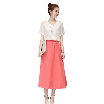 Summer Women Cotton Linen Sets Solid Color Wild Short-sleeved White TeeLong Skirt Sets Casual Two-piece Female -2XL 
Summer Women Cotton Linen Sets Solid Color Wild Short-sleeved White TeeLong Skirt Sets Casual Two-piece Female -2XL
