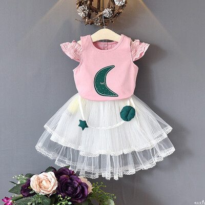 Children Girls Summer Cartoon Print Short Sleeve T-Skirt Princess Mesh Tutu Dress Two-Piece Set 1-7Y Lovely Toddler Girl Clothes
Children Girls Summer Cartoon Print Short Sleeve T-Skirt Princess Mesh Tutu Dress Two-Piece Set 1-7Y Lovely Toddler Girl Clothes