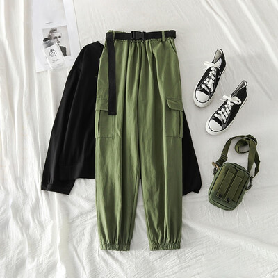 High waist pants loose joggers women camo pants streetwear punk black cargo pants Female capris trousers
High waist pants loose joggers women camo pants streetwear punk black cargo pants Female capris trousers