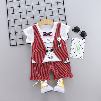 Summer Boy Clothes Set Vest Fake Two-Piece Short Sleeve t-Shirt Round Collar Casual T-shirt Solid Color Pants Cartoon T-shirt
Summer Boy Clothes Set Vest Fake Two-Piece Short Sleeve t-Shirt Round Collar Casual T-shirt Solid Color Pants Cartoon T-shirt