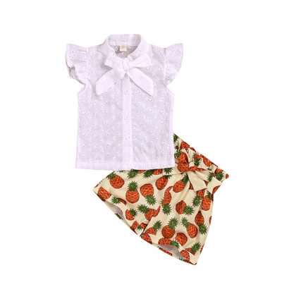 Single-breasted Summer Baby Girl Cute Short Sleeve Embroidered Top And Pineapple Printing Pants Kit Kid Two-piece Outfit Sets
Single-breasted Summer Baby Girl Cute Short Sleeve Embroidered Top And Pineapple Printing Pants Kit Kid Two-piece Outfit Sets