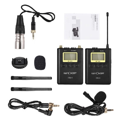 K&F CONCEPT Professional Wireless Lavalier Lapel Microphone Mic System 1 Transmitter 1 Receiver UHF Dual-Channel LCD Display
K&F CONCEPT Professional Wireless Lavalier Lapel Microphone Mic System 1 Transmitter 1 Receiver UHF Dual-Channel LCD Display
