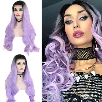 Tailored Womens Fashion Front lace Wig Black Pueple Synthetic Hair Long Wigs Curly Wig
Tailored Womens Fashion Front lace Wig Black Pueple Synthetic Hair Long Wigs Curly Wig