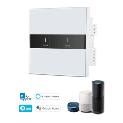 Smart Wifi Touch Switch Touch Screen LED Light Wireless 2 Gang Support Timing Function Phone APP Remote Control Voice Control by W
Smart Wifi Touch Switch Touch Screen LED Light Wireless 2 Gang Support Timing Function Phone APP Remote Control Voice Control by W