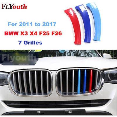 For BMW 2011-2017 X3 X4 F25 F26 7 Grilles 3D M Styling Front Grille Trim Motorsport Strips Grill Cover Decoration Stickers 3Pcs
For BMW 2011-2017 X3 X4 F25 F26 7 Grilles 3D M Styling Front Grille Trim Motorsport Strips Grill Cover Decoration Stickers 3Pcs