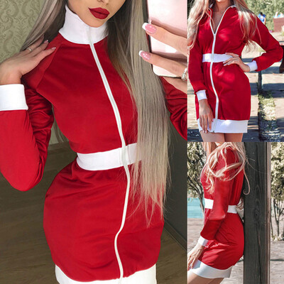 Gobestart Women Christmas Stand Collar Zipper Patchwork Long Sleeve Sweatshirt Dress
Gobestart Women Christmas Stand Collar Zipper Patchwork Long Sleeve Sweatshirt Dress