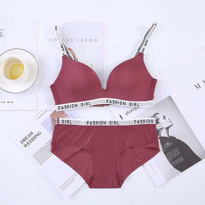 Glossy Ladies Push Up Padded Bras Briefs Sets Women Letter Straps Bras Elastic Waist Panties Suits
Glossy Ladies Push Up Padded Bras Briefs Sets Women Letter Straps Bras Elastic Waist Panties Suits
