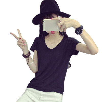 Solid Color Summer Slim Fit Basic Top Casual Women V Neck Short Sleeve T-Shirt
Solid Color Summer Slim Fit Basic Top Casual Women V Neck Short Sleeve T-Shirt