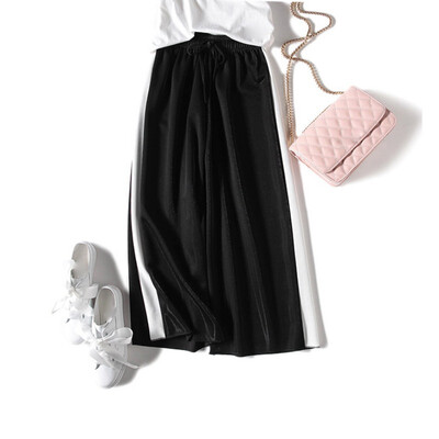 New Arrival Harajuku Women Side Stripe Long Pants Fashion Buttons Wide Leg Pants Fashion Casual Jogger Calf-Length Pants
New Arrival Harajuku Women Side Stripe Long Pants Fashion Buttons Wide Leg Pants Fashion Casual Jogger Calf-Length Pants