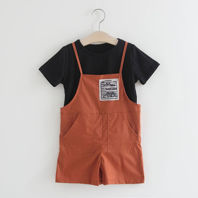Childrens Clothing Set Girl Short Sleeve Solid T shirtStrap Shorts Set Cotton Casual Outfits Summer
Childrens Clothing Set Girl Short Sleeve Solid T shirtStrap Shorts Set Cotton Casual Outfits Summer