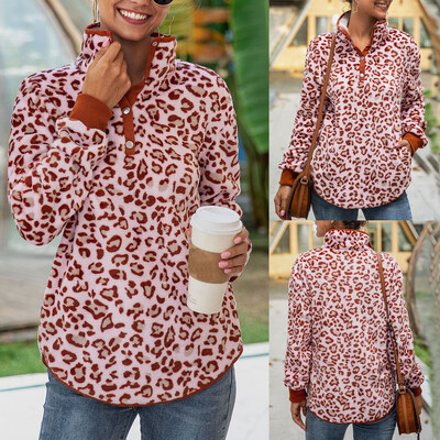 Tailored Women Fashion Sexy Leopard Print Button Pocket Long Sleeve Plush Sweatshirt Top
Tailored Women Fashion Sexy Leopard Print Button Pocket Long Sleeve Plush Sweatshirt Top